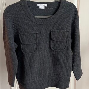 Lacoste Women's Charcoal Crew Neck Sweater-size 36 (8) *pre-loved